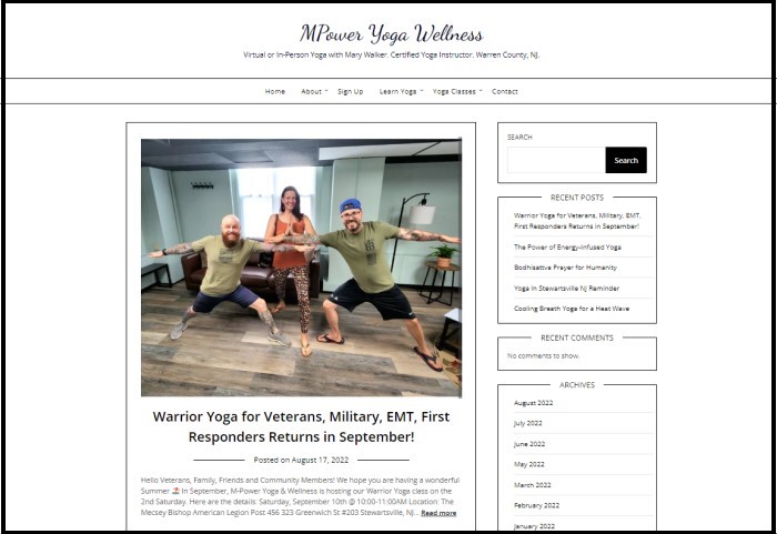 Website Design Services - Yoga Website