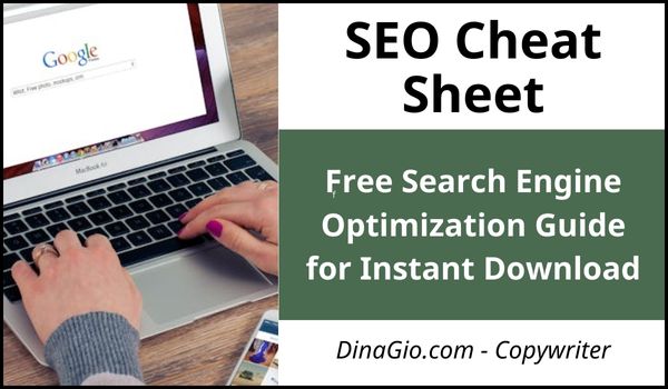 SEO Cheat Sheet from Dina for Instant Download