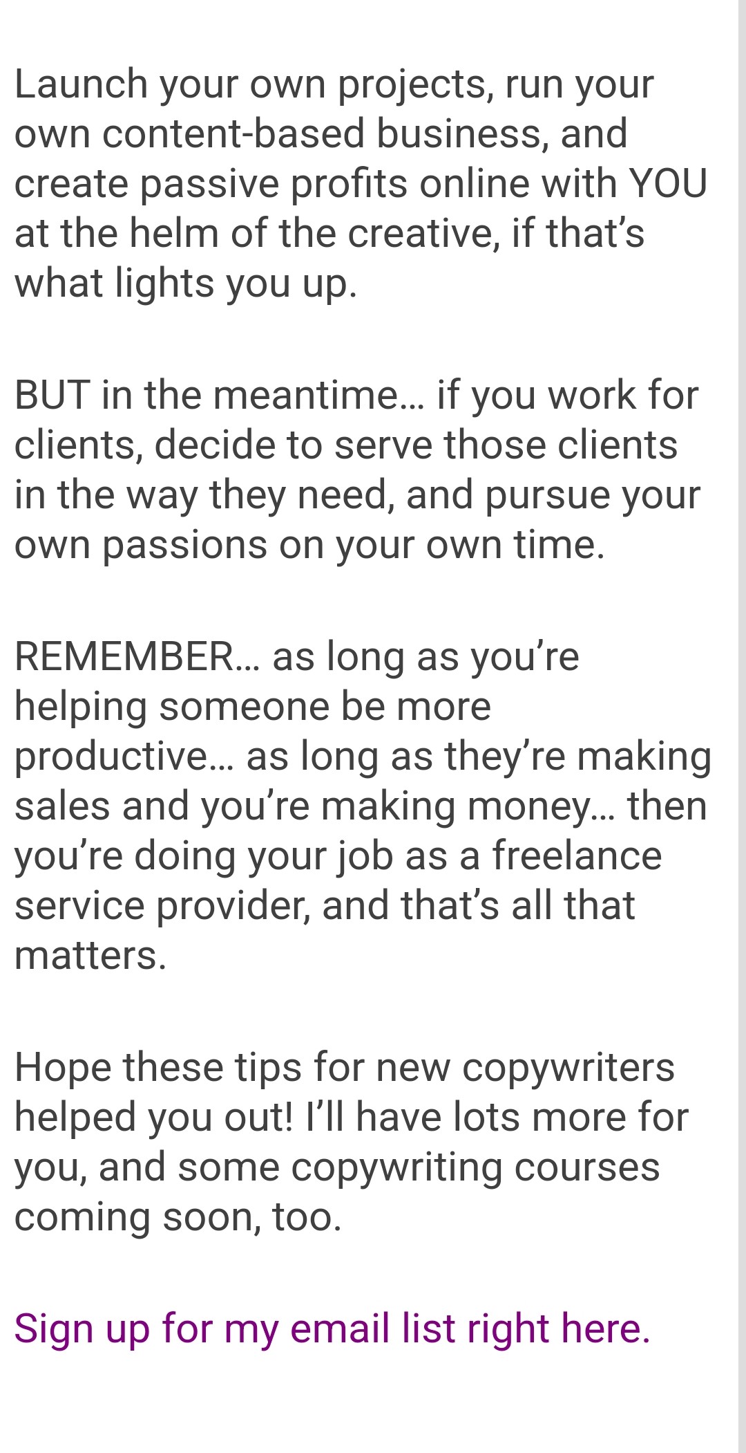 Blog Article on Copywriting Clients 10