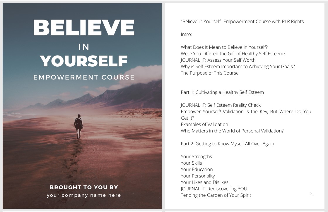 Empowerment Course Writing Sample Cover