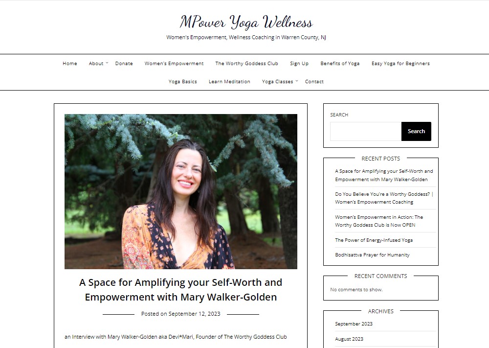 Yoga Wellness Website Design