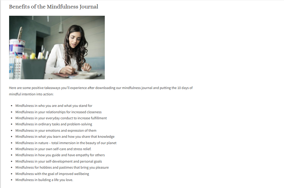 Sales Copywriting Sample - Mindfulness Journal for Coaches 3