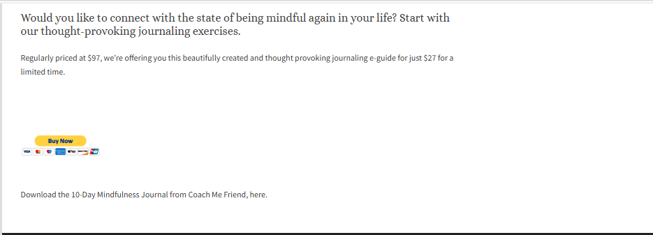 Sales Copywriting Sample - Mindfulness Journal for Coaches 4