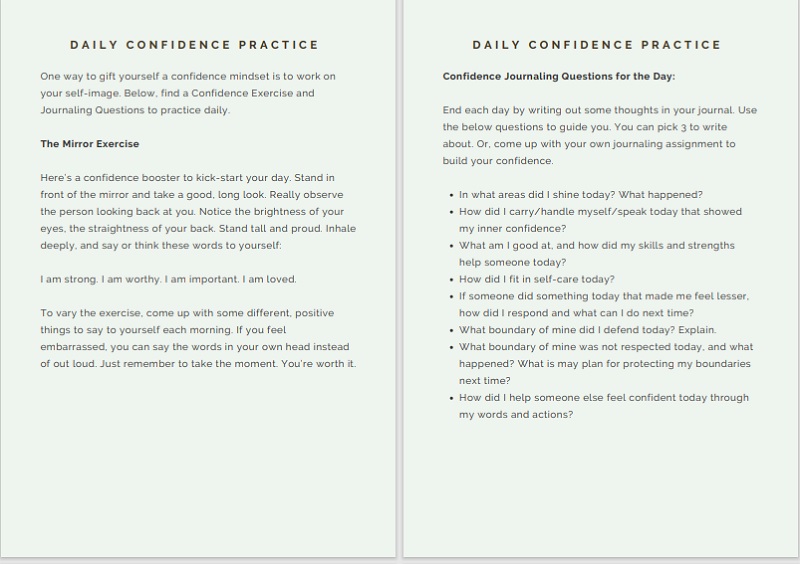 Confidence Workbook Copywriting Sample Canva for Life Coaches, Therapists 3